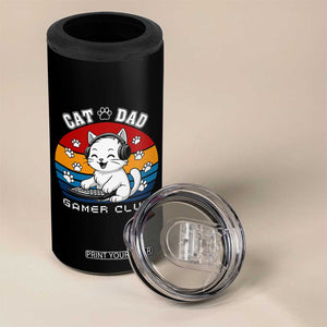 Funny Cat Dad Gamer Club 4 in 1 Can Cooler Tumbler Gamer Cat Lover Gift TS12 Print Your Wear