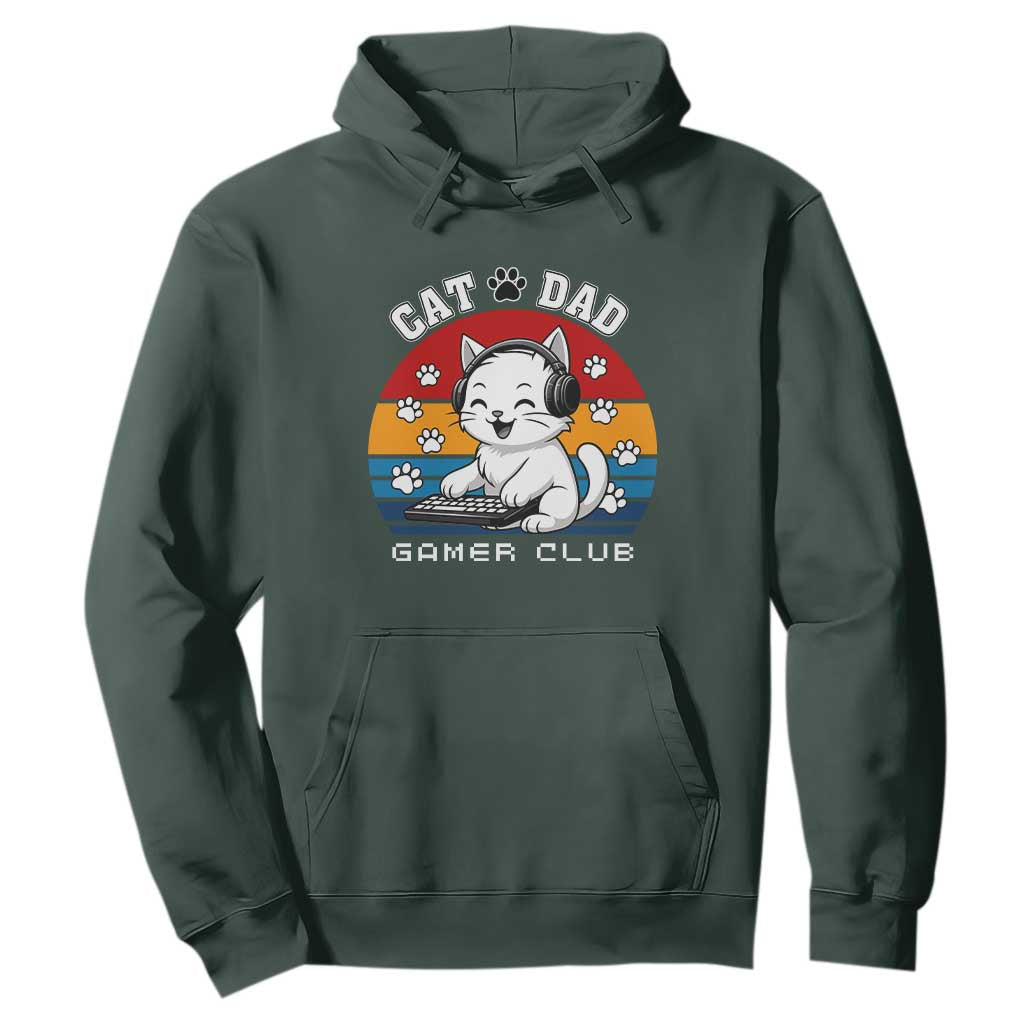 Funny Cat Dad Gamer Club Hoodie Gamer Cat Lover Gift TS12 Dark Forest Green Print Your Wear