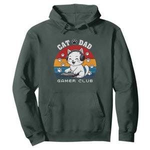 Funny Cat Dad Gamer Club Hoodie Gamer Cat Lover Gift TS12 Dark Forest Green Print Your Wear
