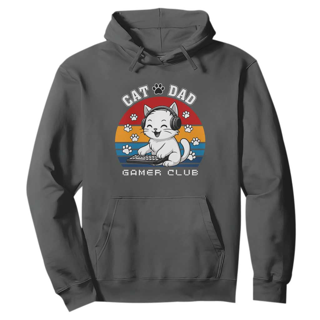 Funny Cat Dad Gamer Club Hoodie Gamer Cat Lover Gift TS12 Dark Heather Print Your Wear