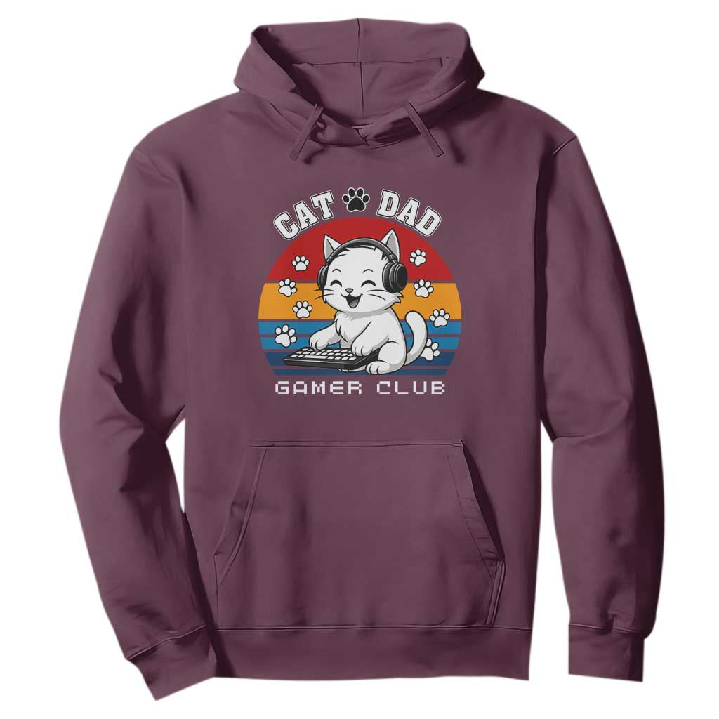 Funny Cat Dad Gamer Club Hoodie Gamer Cat Lover Gift TS12 Maroon Print Your Wear