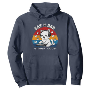 Funny Cat Dad Gamer Club Hoodie Gamer Cat Lover Gift TS12 Navy Print Your Wear