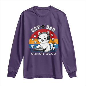 Funny Cat Dad Gamer Club Long Sleeve Shirt Gamer Cat Lover Gift TS12 Purple Print Your Wear