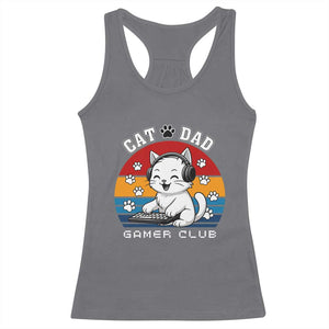Funny Cat Dad Gamer Club Racerback Tank Top Gamer Cat Lover Gift TS12 Charcoal Print Your Wear