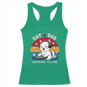 Funny Cat Dad Gamer Club Racerback Tank Top Gamer Cat Lover Gift TS12 Irish Green Print Your Wear
