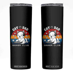 Funny Cat Dad Gamer Club Skinny Tumbler Gamer Cat Lover Gift TS12 Black Print Your Wear
