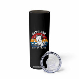 Funny Cat Dad Gamer Club Skinny Tumbler Gamer Cat Lover Gift TS12 Print Your Wear