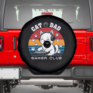 Funny Cat Dad Gamer Club Spare Tire Cover Gamer Cat Lover Gift TS12 Black Print Your Wear