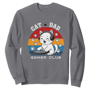 Funny Cat Dad Gamer Club Sweatshirt Gamer Cat Lover Gift TS12 Charcoal Print Your Wear