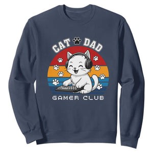 Funny Cat Dad Gamer Club Sweatshirt Gamer Cat Lover Gift TS12 Navy Print Your Wear