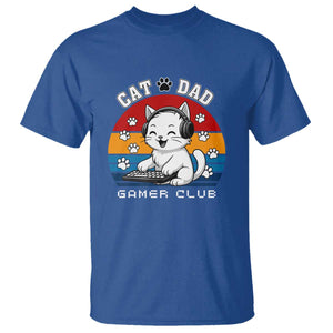 Funny Cat Dad Gamer Club T Shirt Gamer Cat Lover Gift TS12 Royal Blue Print Your Wear