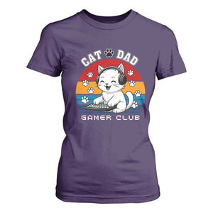 Funny Cat Dad Gamer Club T Shirt For Women Gamer Cat Lover Gift TS12 Purple Print Your Wear