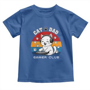 Funny Cat Dad Gamer Club Toddler T Shirt Gamer Cat Lover Gift TS12 Royal Blue Print Your Wear