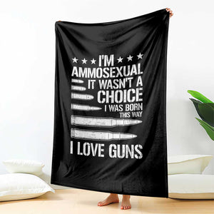 Funny Im Ammosexual Throw Blanket American Freedom Second Amendment
