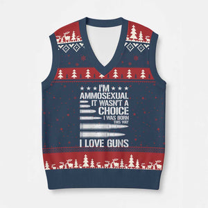 Funny Im Ammosexual V-Neck Knit Sweater Vest American Freedom Second Amendment