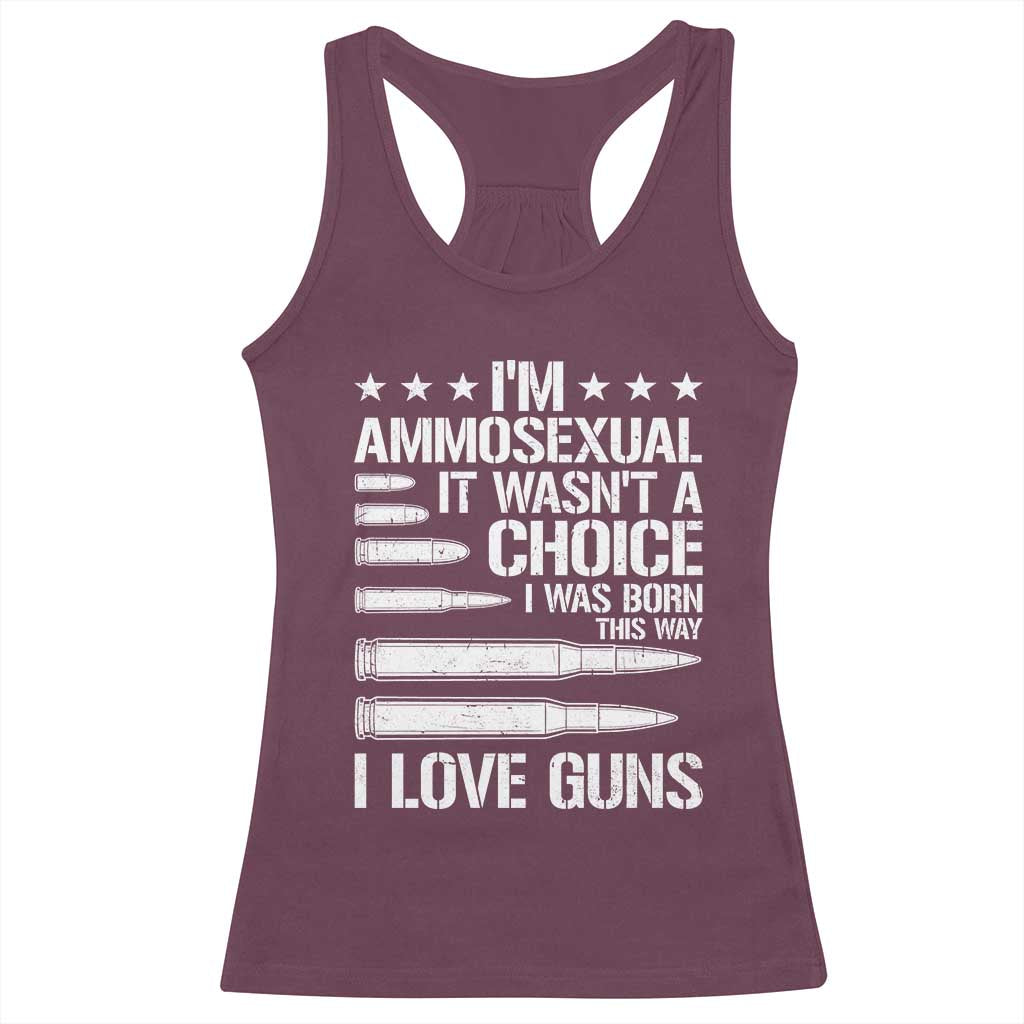 Funny Im Ammosexual Racerback Tank Top American Freedom Second Amendment