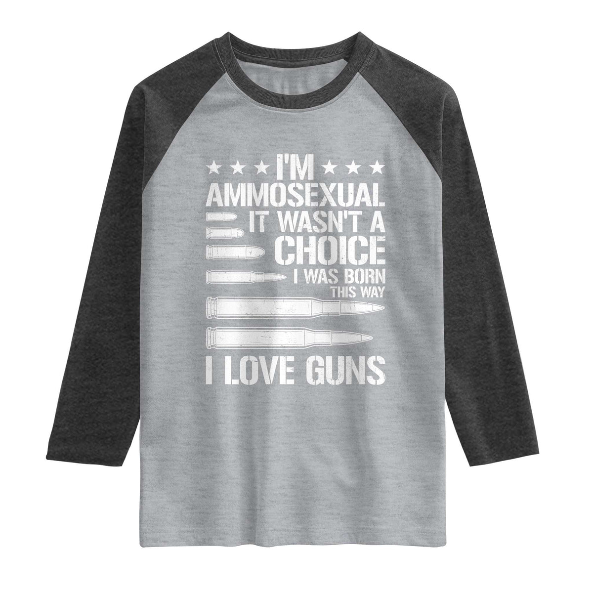 Funny Im Ammosexual Raglan Shirt American Freedom Second Amendment
