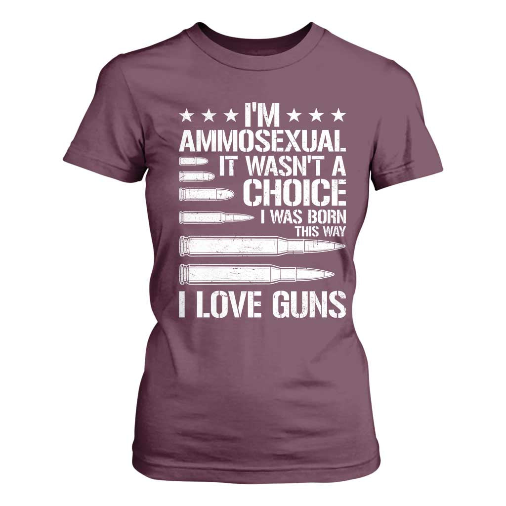 Funny Im Ammosexual T Shirt For Women American Freedom Second Amendment