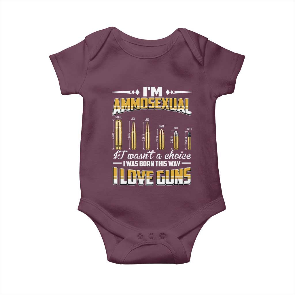 Funny Im Ammosexual Baby Onesie Second Amendment Patriotic Freedom Graphic