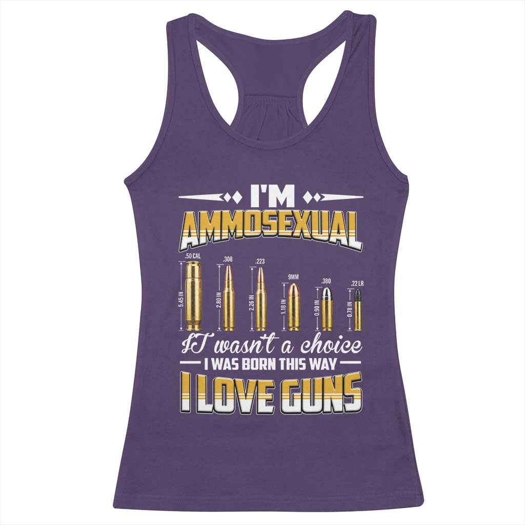 Funny Im Ammosexual Racerback Tank Top Second Amendment Patriotic Freedom Graphic