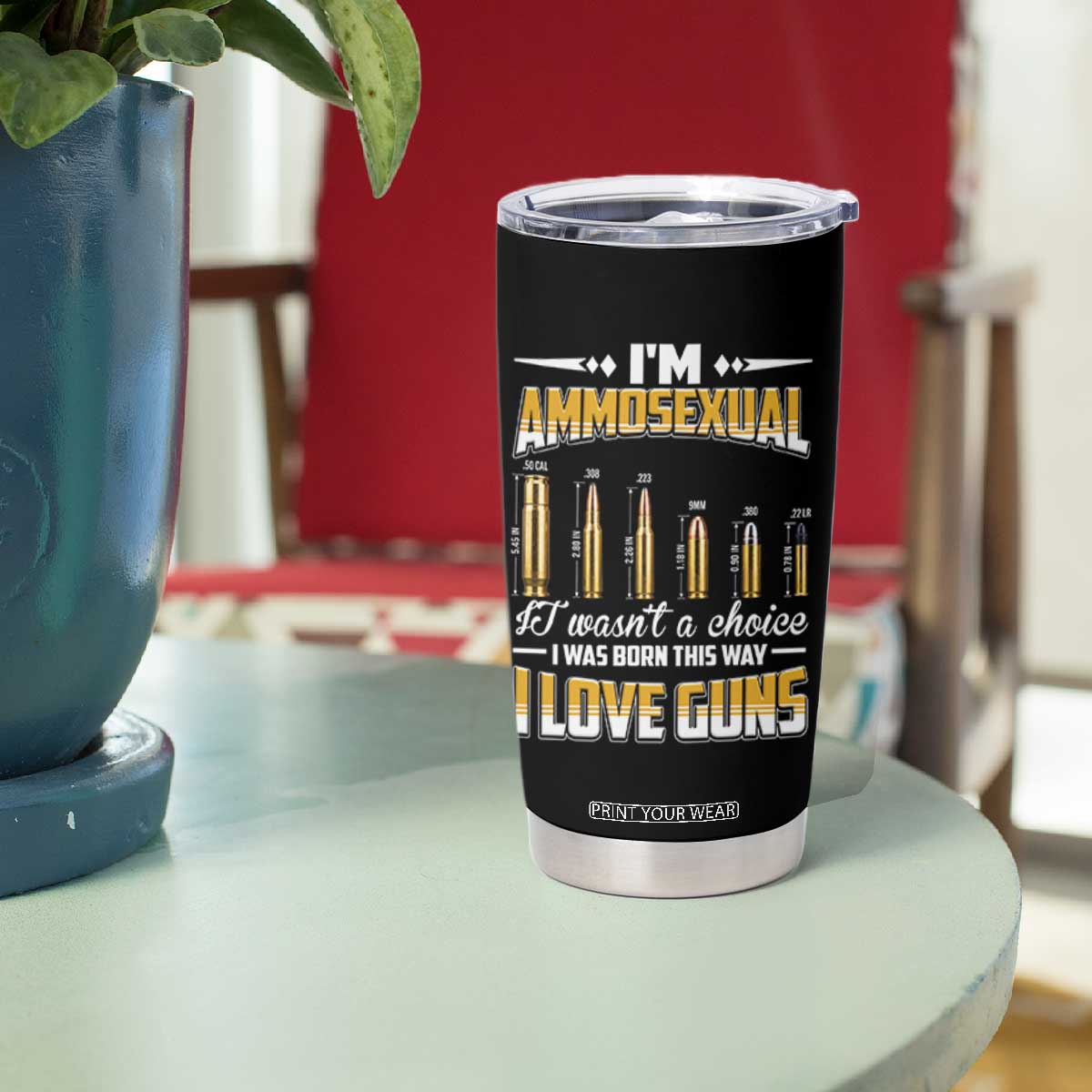 Funny Im Ammosexual Tumbler Cup Second Amendment Patriotic Freedom Graphic