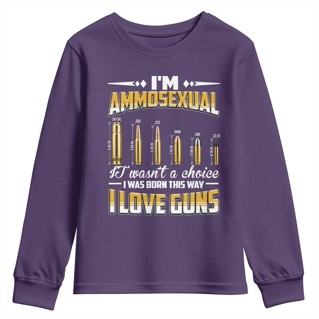 Funny Im Ammosexual Youth Sweatshirt Second Amendment Patriotic Freedom Graphic