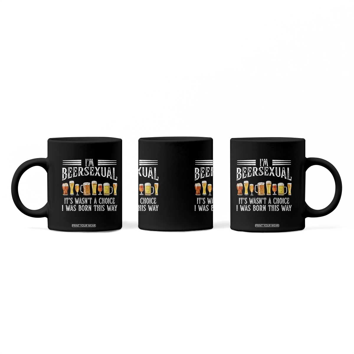 Funny Im Beersexual Coffee Mug Born This Way Beer Lover Graphic