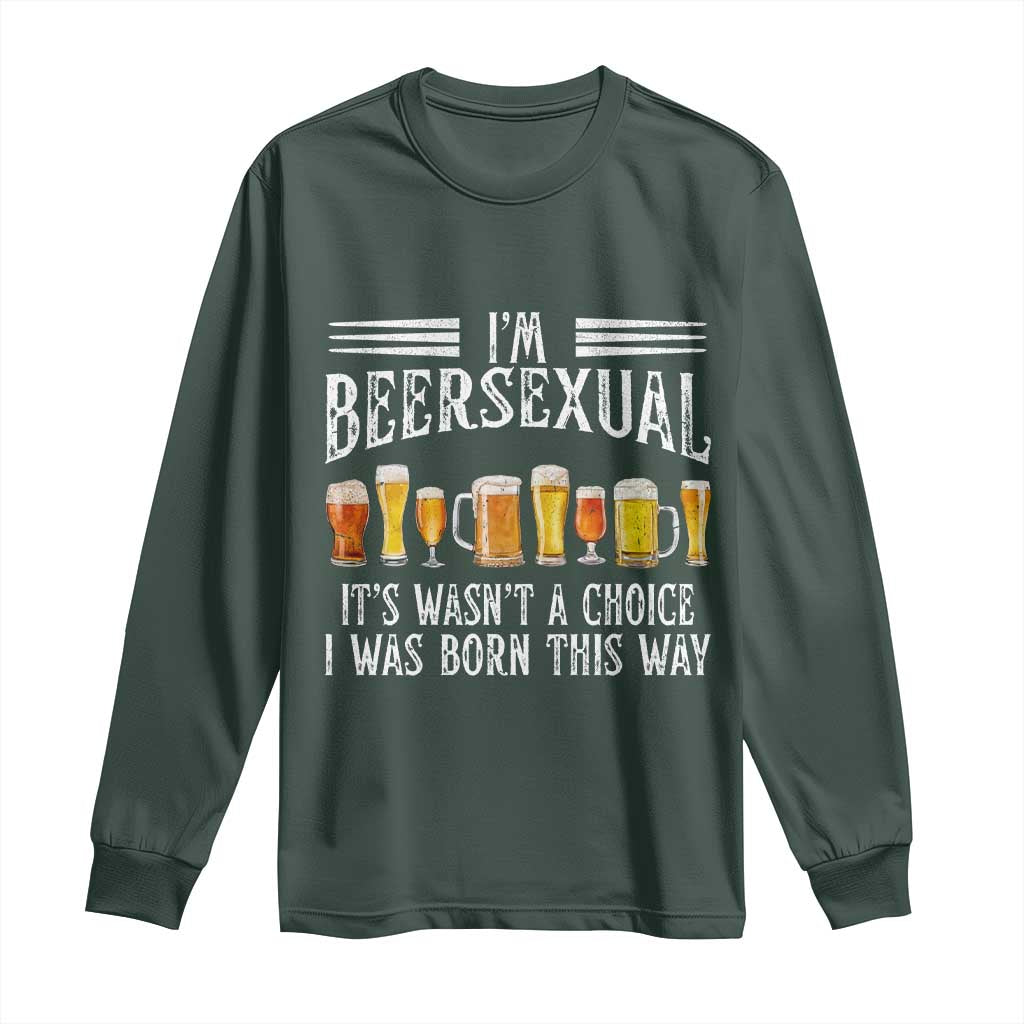 Funny Im Beersexual Long Sleeve Shirt Born This Way Beer Lover Graphic