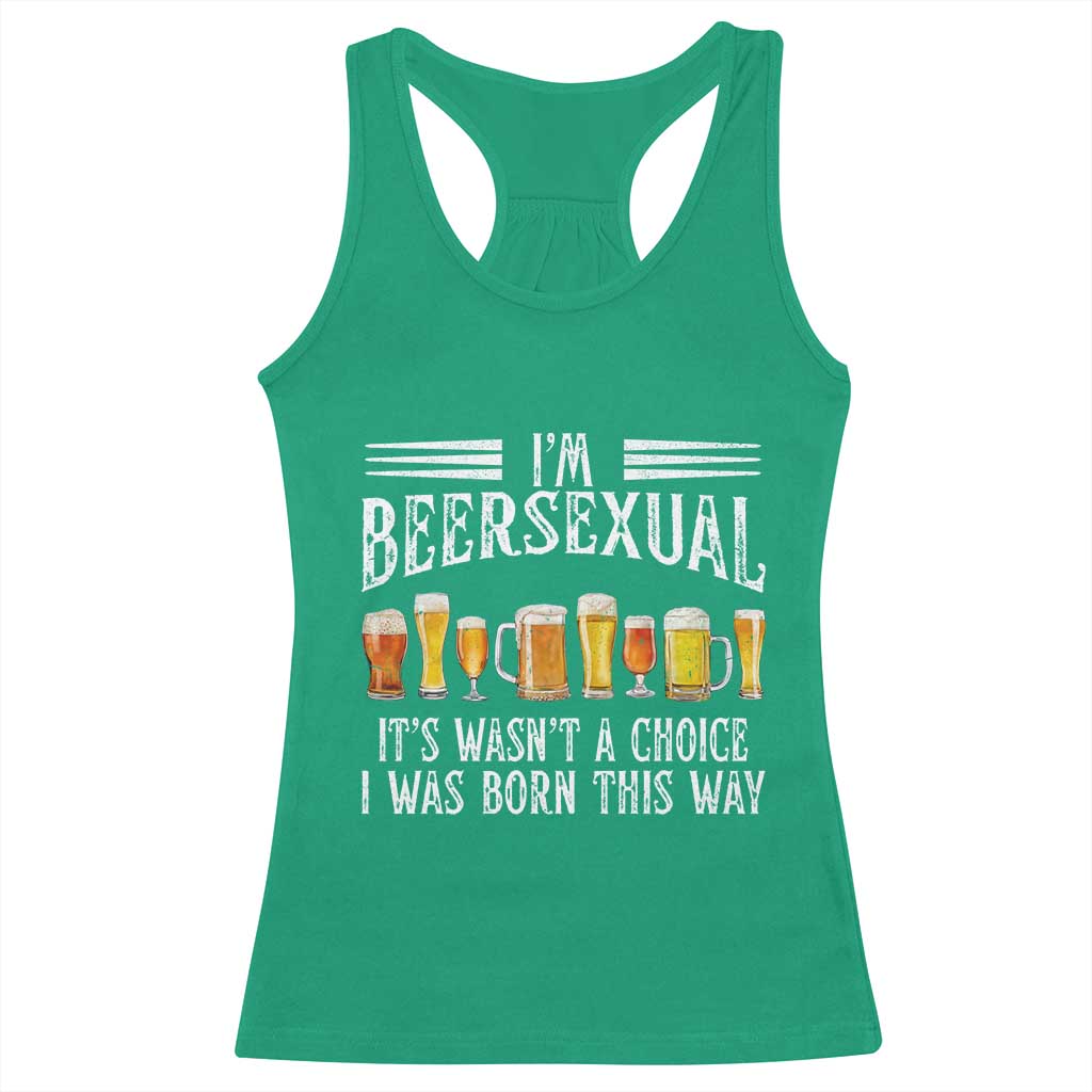 Funny Im Beersexual Racerback Tank Top Born This Way Beer Lover Graphic