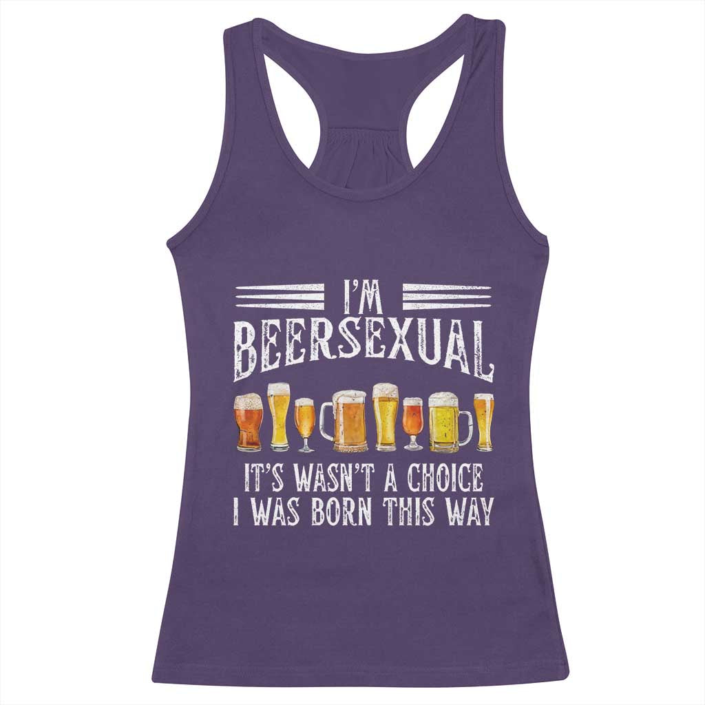 Funny Im Beersexual Racerback Tank Top Born This Way Beer Lover Graphic