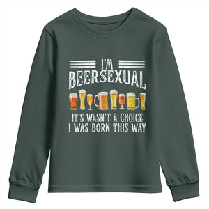 Funny Im Beersexual Youth Sweatshirt Born This Way Beer Lover Graphic