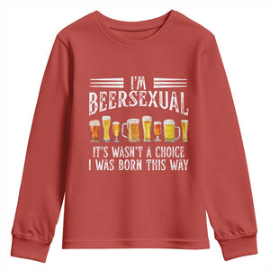 Funny Im Beersexual Youth Sweatshirt Born This Way Beer Lover Graphic
