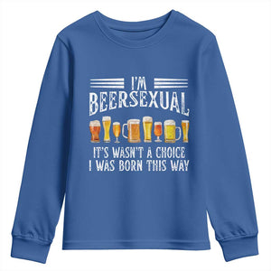 Funny Im Beersexual Youth Sweatshirt Born This Way Beer Lover Graphic