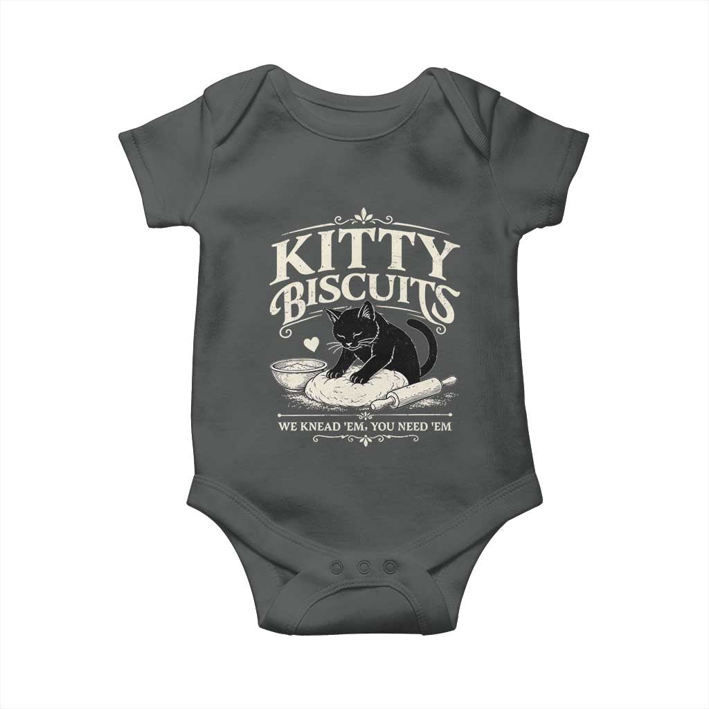 Kitty Biscuits We Knead Em You Need Em Baby Onesie Funny Black Cat Making Biscuits Baking