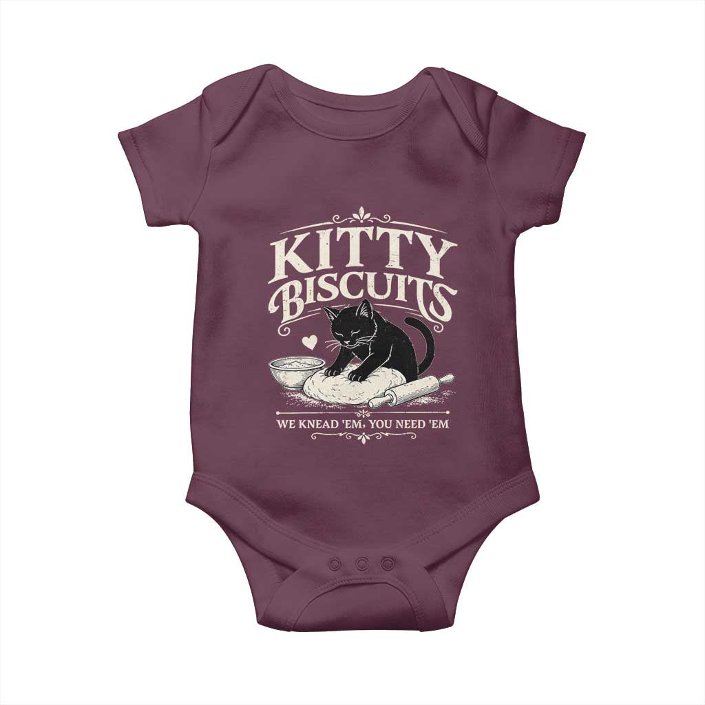 Kitty Biscuits We Knead Em You Need Em Baby Onesie Funny Black Cat Making Biscuits Baking