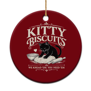 Kitty Biscuits We Knead Em You Need Em Ceramic Ornament Funny Black Cat Making Biscuits Baking
