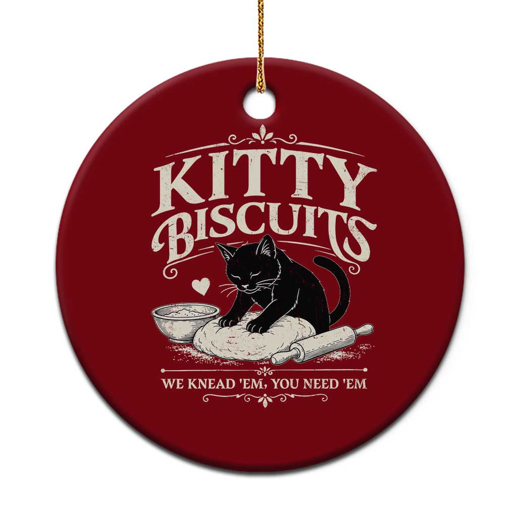 Kitty Biscuits We Knead Em You Need Em Ceramic Ornament Funny Black Cat Making Biscuits Baking TS12 1pc Red Print Your Wear