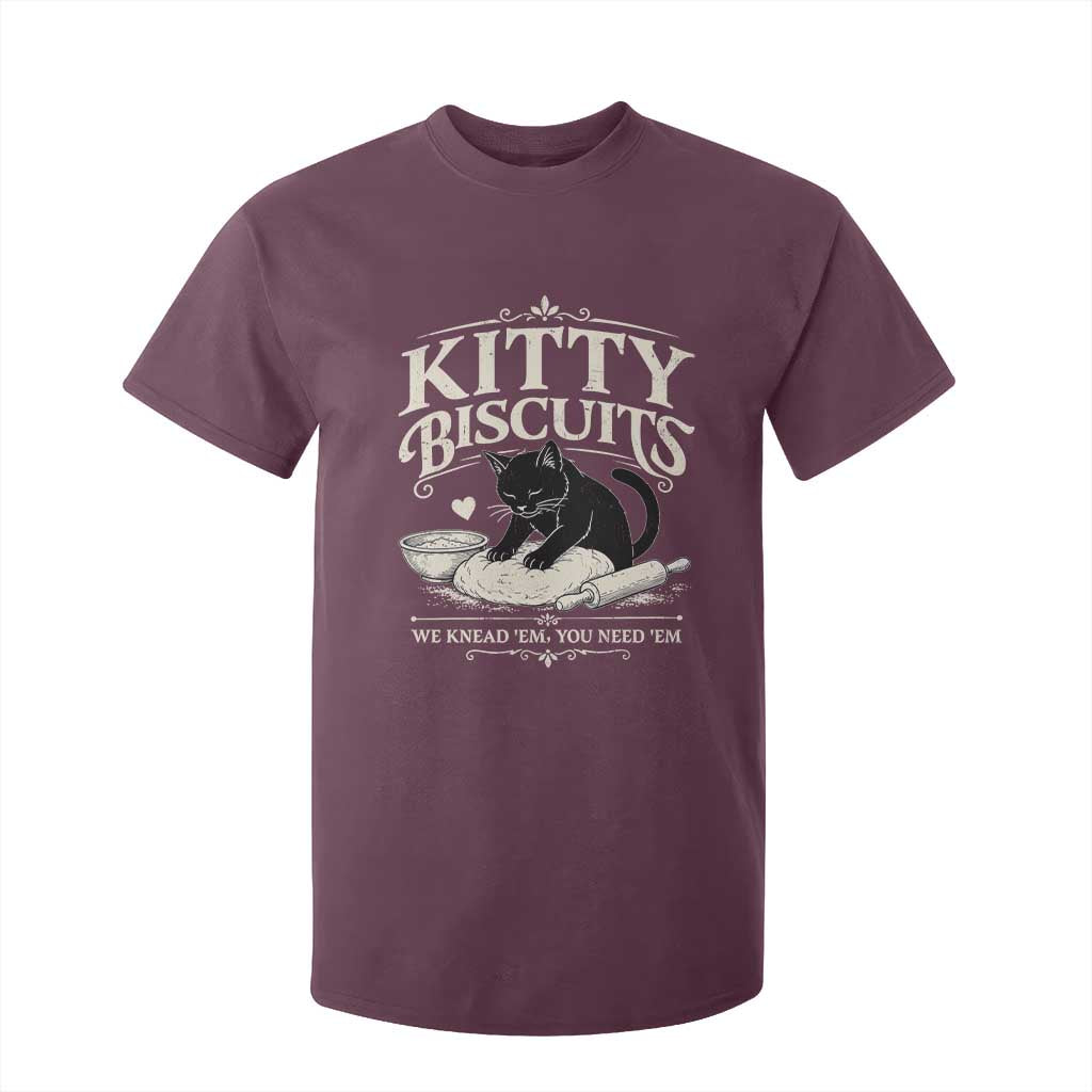 Kitty Biscuits We Knead Em You Need Em T Shirt For Kid Funny Black Cat Making Biscuits Baking