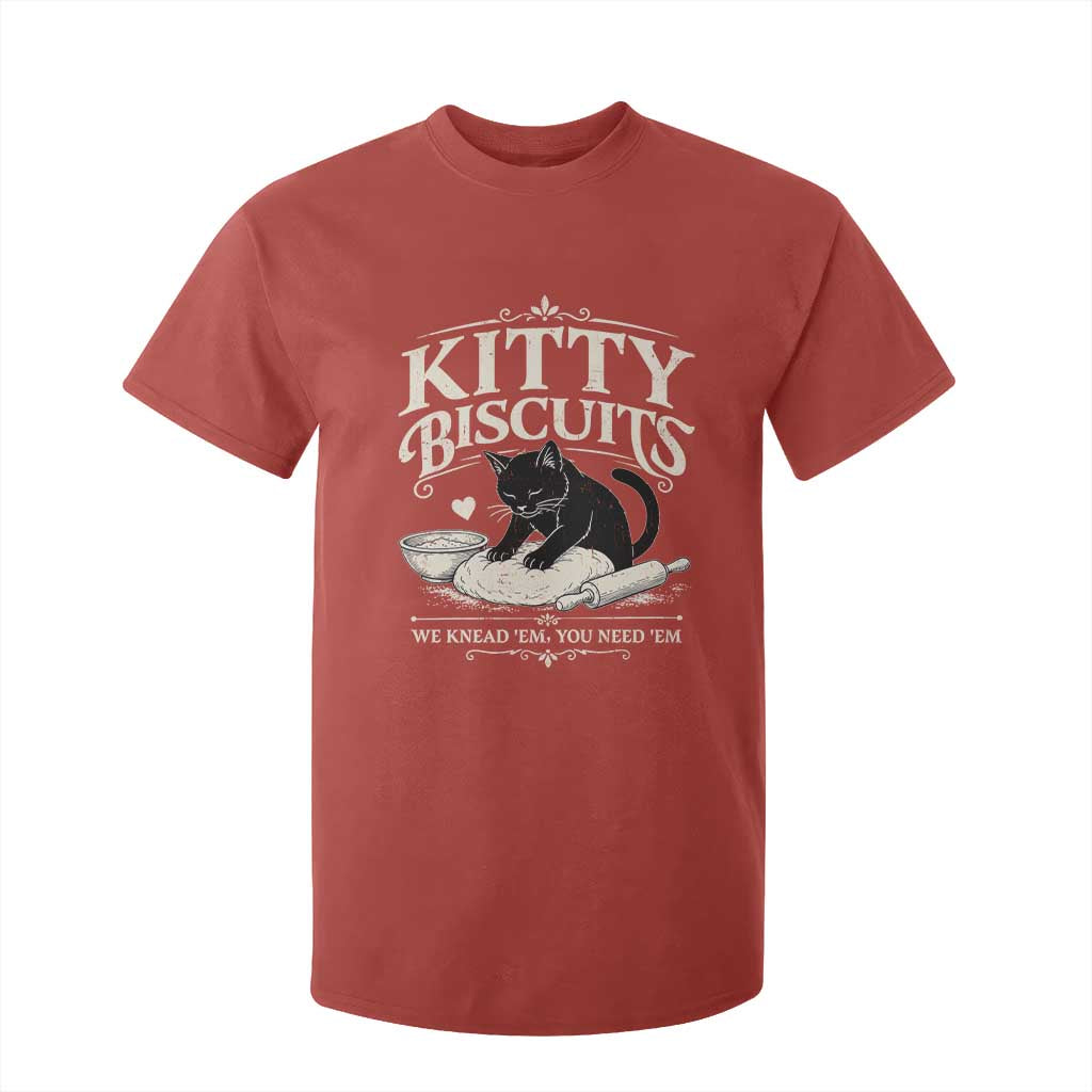 Kitty Biscuits We Knead Em You Need Em T Shirt For Kid Funny Black Cat Making Biscuits Baking