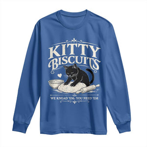 Kitty Biscuits We Knead Em You Need Em Long Sleeve Shirt Funny Black Cat Making Biscuits Baking