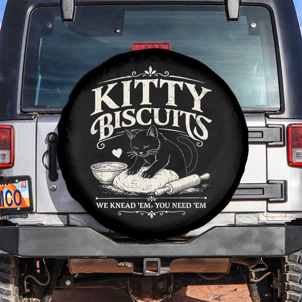 Kitty Biscuits We Knead Em You Need Em Spare Tire Cover Funny Black Cat Making Biscuits Baking