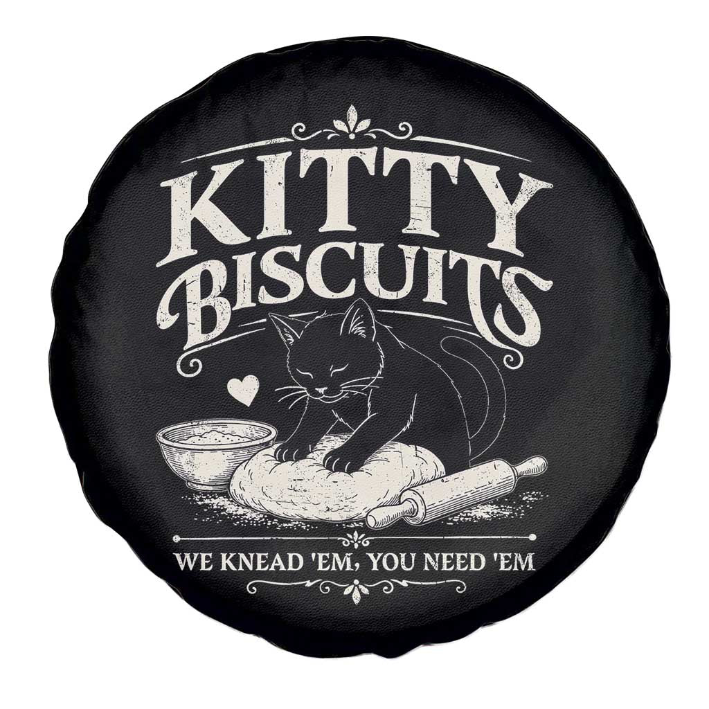 Kitty Biscuits We Knead Em You Need Em Spare Tire Cover Funny Black Cat Making Biscuits Baking