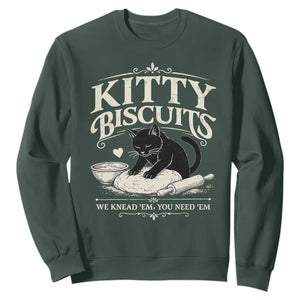 Kitty Biscuits We Knead Em You Need Em Sweatshirt Funny Black Cat Making Biscuits Baking