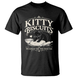 Kitty Biscuits We Knead Em You Need Em T Shirt Funny Black Cat Making Biscuits Baking