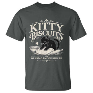 Kitty Biscuits We Knead Em You Need Em T Shirt Funny Black Cat Making Biscuits Baking