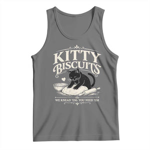 Kitty Biscuits We Knead Em You Need Em Tank Top Funny Black Cat Making Biscuits Baking