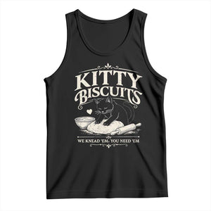 Kitty Biscuits We Knead Em You Need Em Tank Top Funny Black Cat Making Biscuits Baking
