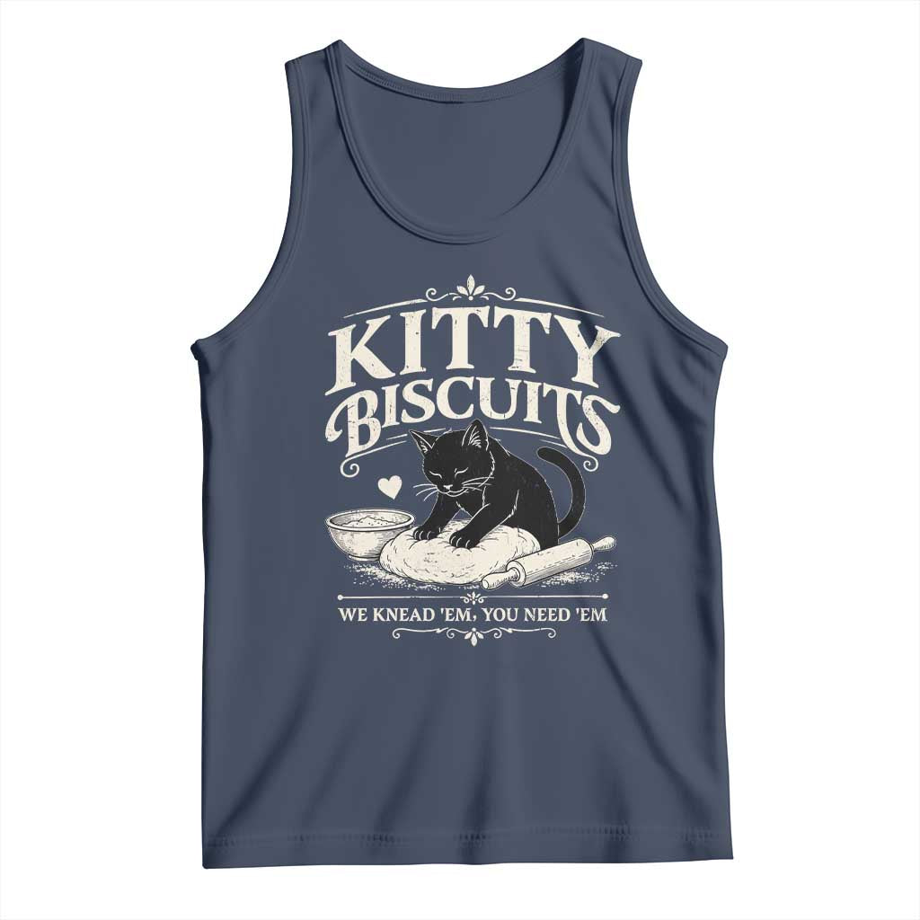 Kitty Biscuits We Knead Em You Need Em Tank Top Funny Black Cat Making Biscuits Baking