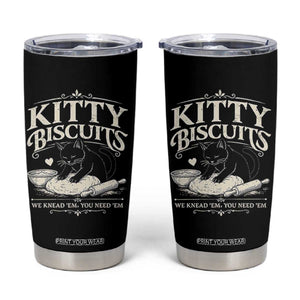 Kitty Biscuits We Knead Em You Need Em Tumbler Cup Funny Black Cat Making Biscuits Baking