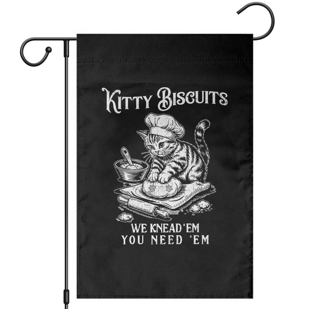 Funny Kitty Biscuits Bakery Garden Flag We Knead Em You Need Em TS12 Black Print Your Wear
